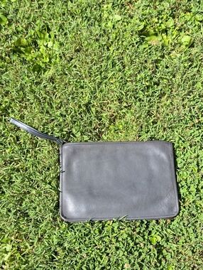 Vintage NYC Navy Leather Large Wristlet Organizer Document case